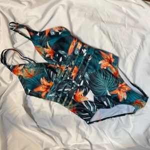 Tropical 1pc swimsuit M
